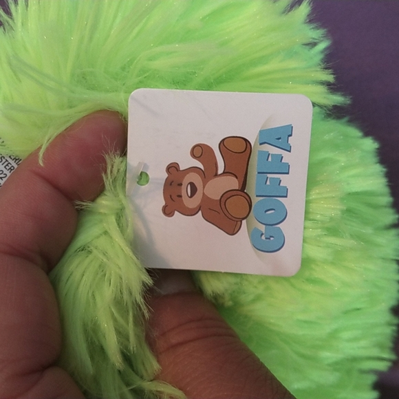 Squishy Fuzzy Squeeze Ball by Goffa. Lime Green - Picture 5 of 5